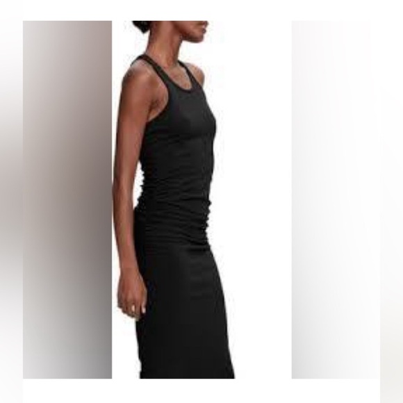 NWT Michael Stars Sconc Racerback Model  Black Basic Bodycon Tank Dress SZ  M - Picture 4 of 13